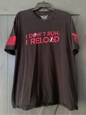 Men's Black Graphic Tee - I Don't Run I Reload
